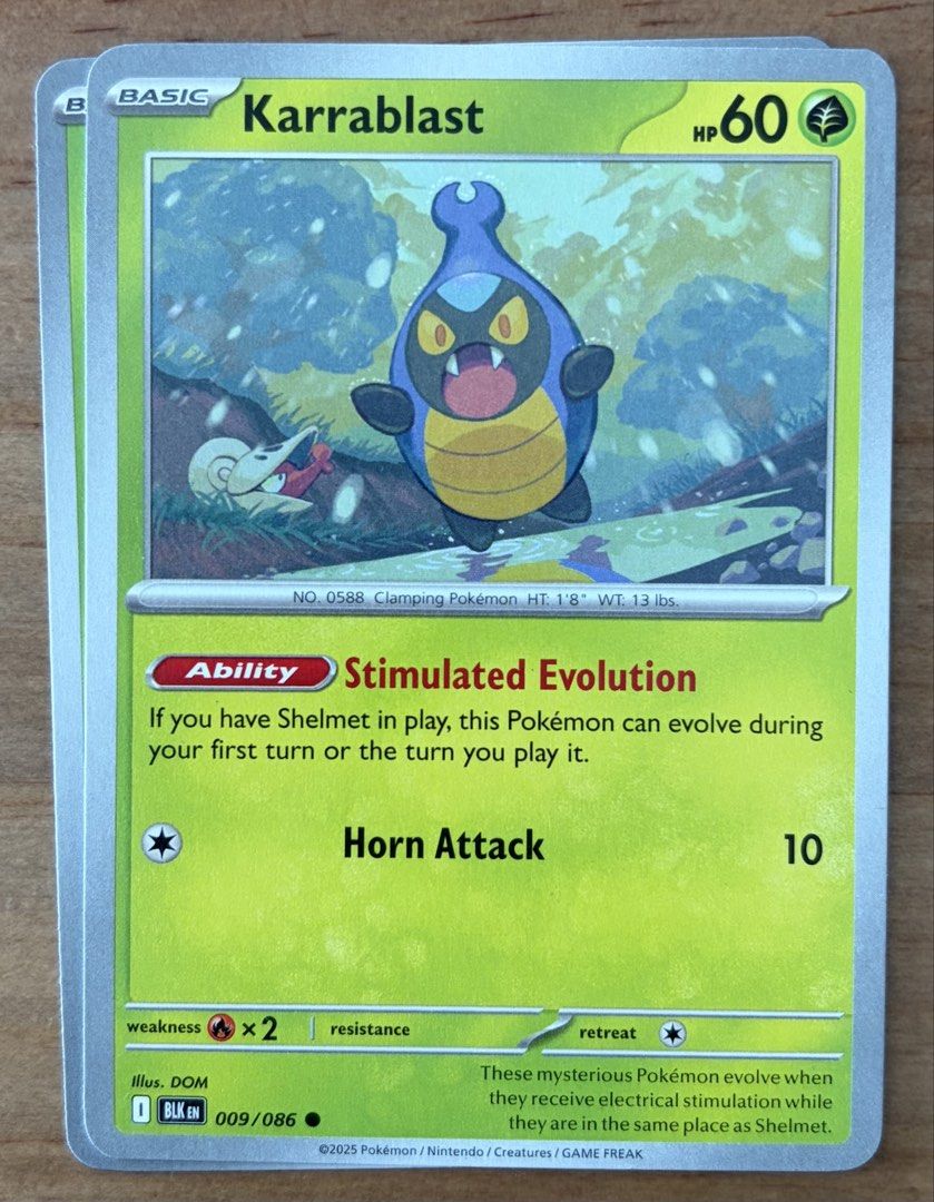Karrablast | Pokemon Cards ~ Black Bolt (Category: Raw Singles) located in Makati City. Submitted by cardlab (Listing ID 1466171639, Image 1). Description: Items are 💯 authentic/original/legit. About The Card: •Language: EN • Number: 009/086 • Common • Normal FOR: • Cards ₱99 and below with Card Sleeves • Cards ₱100 and up with Card Sleeves and Used Toploader • ₱10 for Bnew Tops Packaging (If Shipping): ✔️ Plastic cover ✔️ Cardboard ✔️ Bubble wr