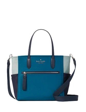 Kate spade chelsea (Category: Luxury Bags & Wallets) located in Baguio. Submitted by rheaanne07 (Listing ID 1466171747, Image 1). Description: Kate Spade Chelsea Medium Satchel In teal and mint colorblock Para kang bumili ng bago Orig Pwedeng baby bag or work bag Super pretty 😍💙🦋.