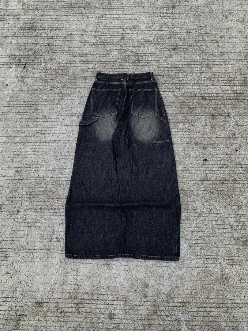 KBF Black Acid Washed Carpenter Pants (Category: Jeans) located in Cebu City. Submitted by lnrd_finds (Listing ID 1466280654, Image 1). Description: KBF Black Acid Washed Carpenter Baggy Pants Waist 28 Length 42 Thigh 13.8 Leg Opening 11 Issue: need wash Excellent Condition Bnew with hangtags 600 + sf.