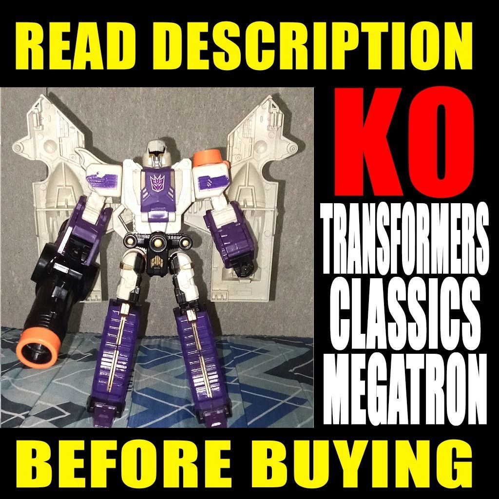 KO Transformers Classics Megatron Robot Blaster Gun Action Figure Mecha (Category: Action & Battle Toys) located in Lucena. Submitted by sanwookong (Listing ID 1466225580, Image 1). Description: Selling KO Transformers Classics Megatron Is a Chinese bootleg of Classics Megatron. Transforms into a futuristic gun blaster. Is an almost 1 to 1 copy. Has cheap britle plastic so be careful when transforming. Figures are old so they have some scratches,