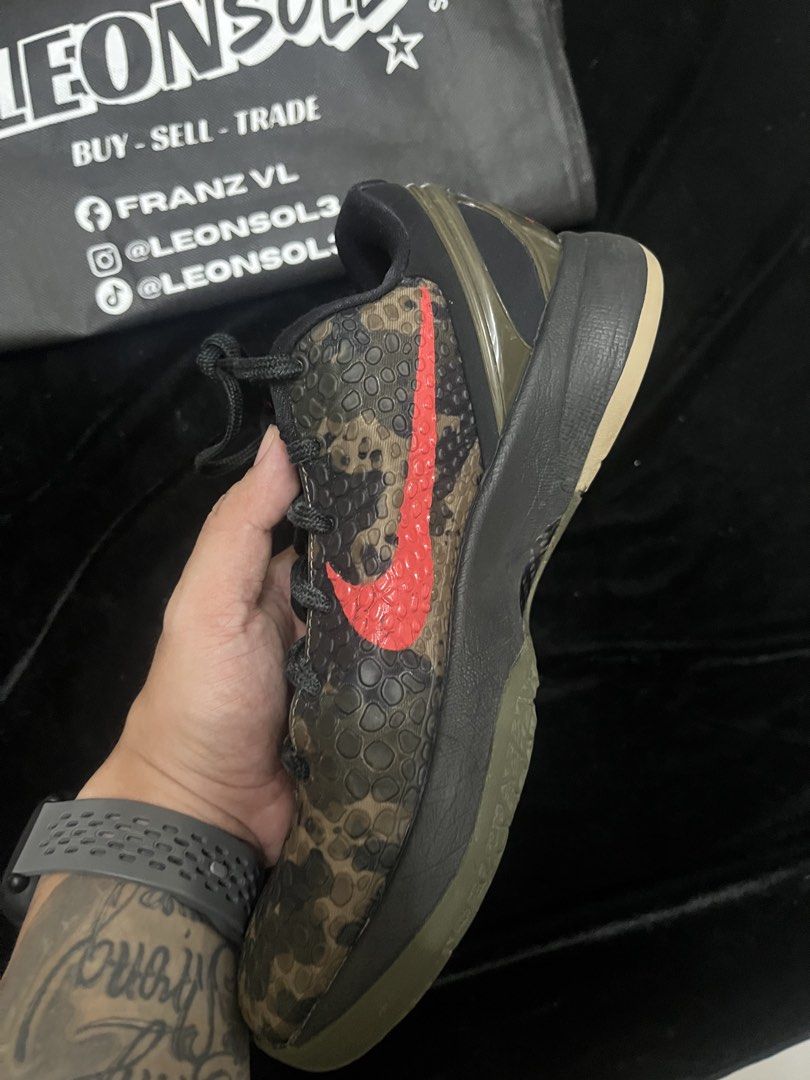 Kobe 6 Protro Italian Camo (Category: Sneakers) located in Quezon City. Submitted by leonsol3 (Listing ID 1466336751, Image 2). Description: Kobe 6 Italian Camo 7US MENS | Not GS | Not 7Y No Box Used indoors only by a 10yr old kid Decluttering Pick up/Shipping 📍Quezon City.