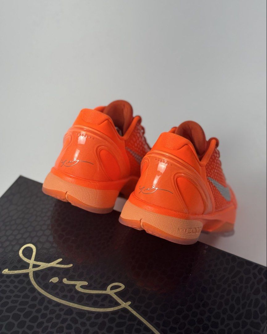Kobe 6 Protro 'Total Orange' (Category: Sneakers) located in Calamba. Submitted by theartofpeerpressurelgn (Listing ID 1466233455, Image 2). Description: Kobe 6 'Total Orange' Size 8.5 US men's Brand new, complete. ₱19,000 only 💯 Guaranteed Authentic 💳 Layaway available 📍 Calamba City, Laguna 🚚 Lalamove / LBC DM us to purchase. FB: THE ART OF PEER PRESSURE IG: @theartofpeerpressurelgn.