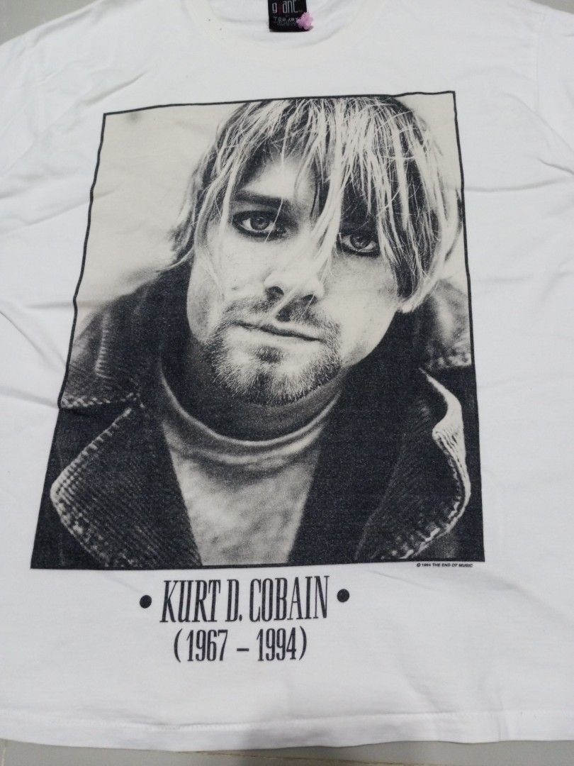 Kurt Cobain memorial tee (Category: Activewear) located in Manila. Submitted by _t20hrift (Listing ID 1466332833, Image 3). Description: Kurt Cobain memorial tee dated 1994 Size • Large 23.5 | 28 Dimension.