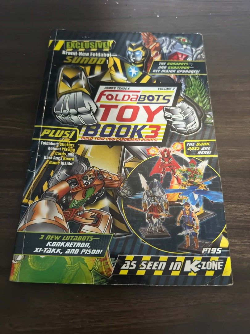 K-Zone Foldabots Book | Used (Category: Designer & Blind Box Toys) located in Quezon City. Submitted by jimtoys2 (Listing ID 1466272688, Image 2). Description: Foldabots Toy Book (sold as set) ❗Used (wala na ung mismong foldabots) Can be traded to your Kzone Magazine Years 2002-2006 📌Location: Project 4 Quezon City 🤝Meetups: Hitop Supermarket Aurora blvd Anonas Lrt 💵Mode of Payment: BDO, BPI, Metrobank, Unionbank, Gcash, Seabank 🚚Shipping: Co