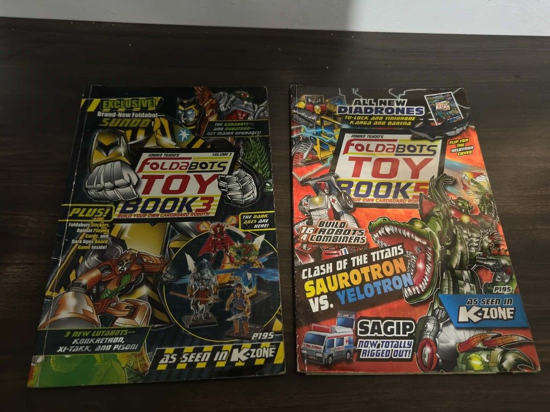 K-Zone Foldabots Book | Used (Category: Designer & Blind Box Toys) located in Quezon City. Submitted by jimtoys2 (Listing ID 1466272688, Image 1). Description: Foldabots Toy Book (sold as set) ❗Used (wala na ung mismong foldabots) Can be traded to your Kzone Magazine Years 2002-2006 📌Location: Project 4 Quezon City 🤝Meetups: Hitop Supermarket Aurora blvd Anonas Lrt 💵Mode of Payment: BDO, BPI, Metrobank, Unionbank, Gcash, Seabank 🚚Shipping: Co
