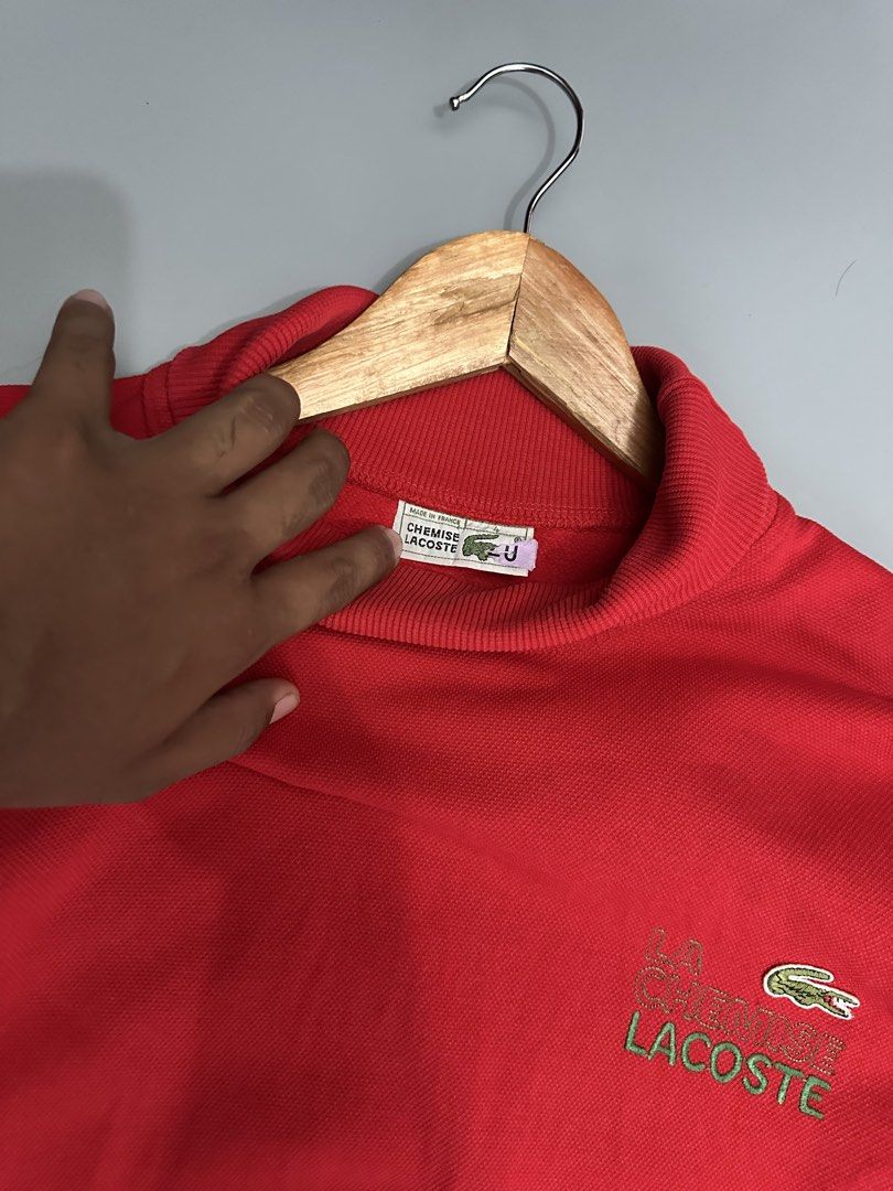 Lacoste Chemise Turtle Neck Sweater (Category: Activewear) located in Manila. Submitted by thriftavenueph (Listing ID 1466166060, Image 3). Description: Fs: Lacoste Chemise Turtle Neck Sweater Size: 23x26, L (4 on tag) Condition: excellent, no issue, 10/10 color Price: 1,450.