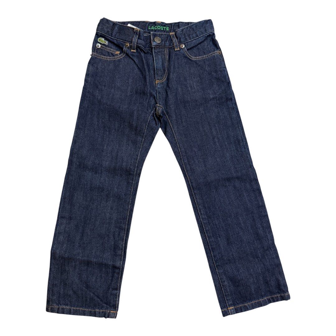 Lacoste denim jeans (Category: Babies & Kids Fashion) located in Lipa City. Submitted by lifestyled (Listing ID 1466283003, Image 2). Description: Lacoste denim jeans Size 4 W- 10.5” (garterized waist) L- 25” Color rate 10/10 💯 Authentic.