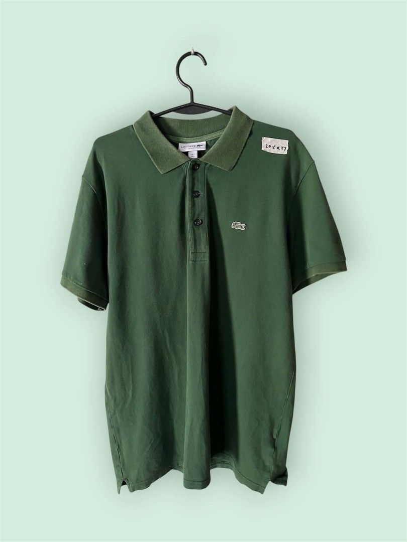Lacoste Green Polo Shirt (Category: Tshirts & Polo Shirts ) located in Manila. Submitted by montillano25396 (Listing ID 1466280984, Image 1). Description: Lacoste Green Polo shirt Size: Large Good Condition✨ Minimal Fadings on collar only.
