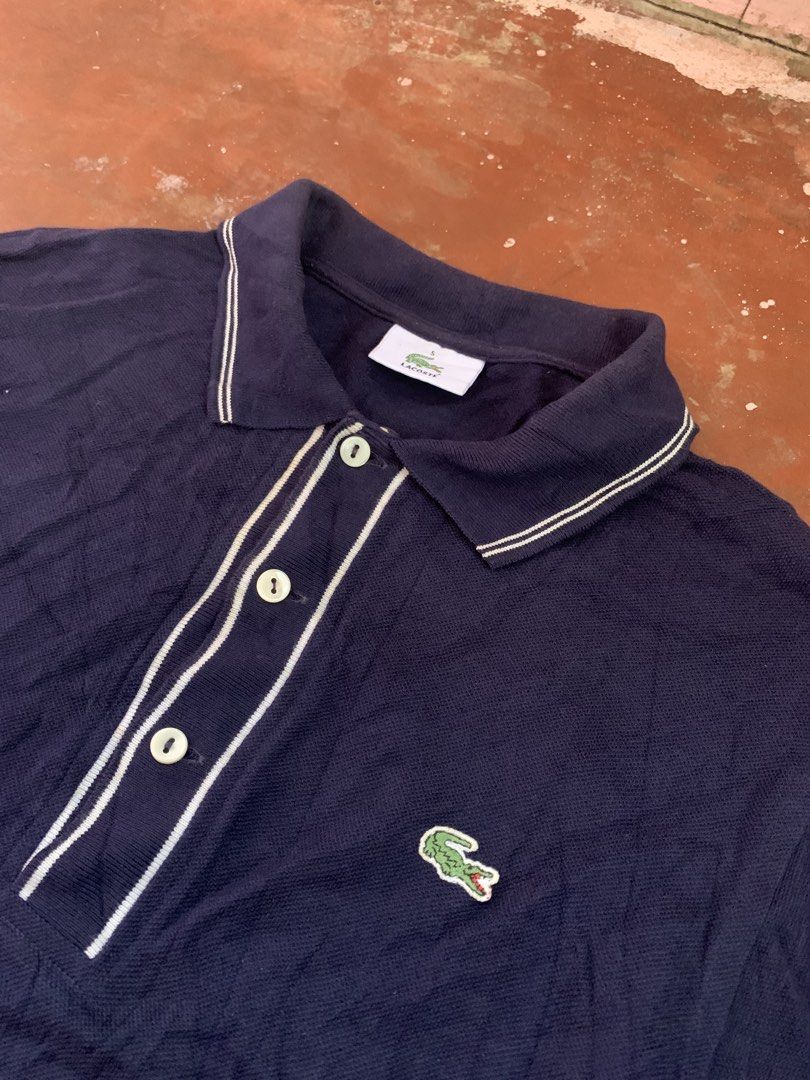 Lacoste Knitted Polo Shirt (Category: Tshirts & Polo Shirts ) located in Kabacan. Submitted by mansourrrrrr (Listing ID 1466159278, Image 2). Description: Lacoste Knitted Polo Shirt Size: Small Dimes: 18x27 Excellent Condition No issue Color rate: 9.8/10.