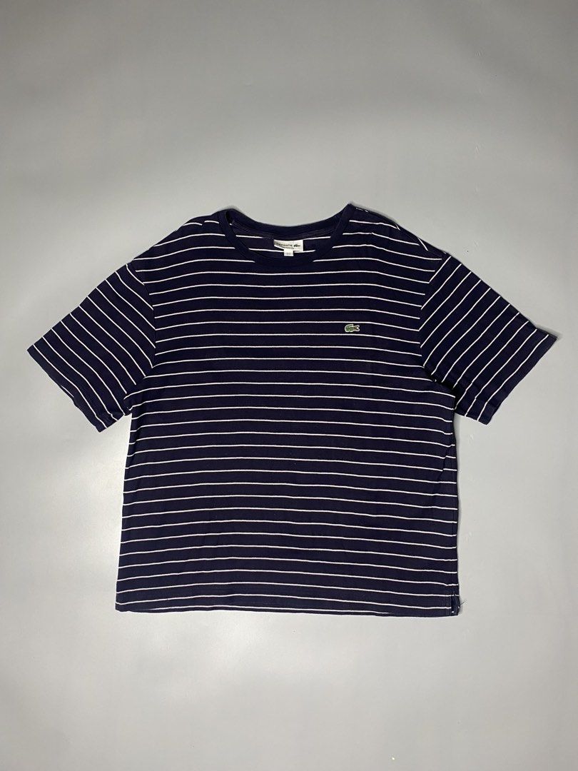 Lacoste Stripes Shirt (Category: Tshirts & Polo Shirts ) located in Bago City. Submitted by jg_finds_ (Listing ID 1466200301, Image 1). Description: size Large on tag width- 21 inch length- 26.5 inch excellent .