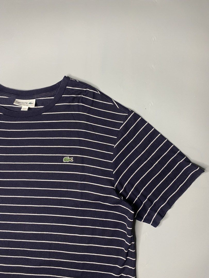 Lacoste Stripes Shirt (Category: Tshirts & Polo Shirts ) located in Bago City. Submitted by jg_finds_ (Listing ID 1466200301, Image 2). Description: size Large on tag width- 21 inch length- 26.5 inch excellent .