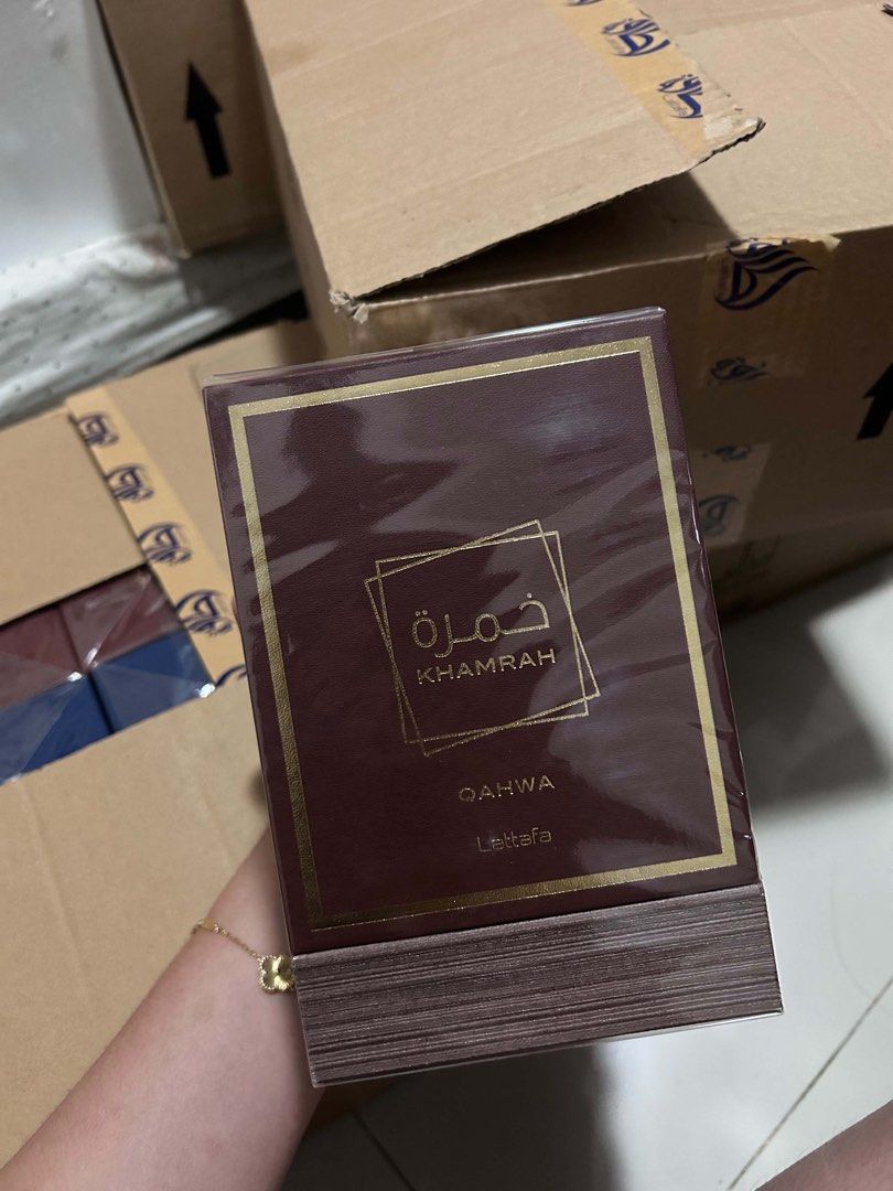 Lattafa Khamrah (Category: Fragrance & Deodorants) located in Davao. Submitted by afkusain (Listing ID 1466293794, Image 2). Description: authentic lattafa perfume from dubai inclusion: paperbag from lattafa • can show receipt of authenticity • authentic qr verification.