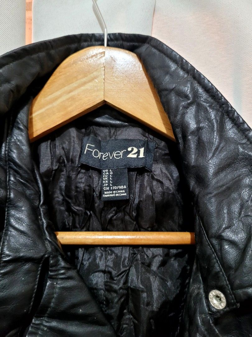 Leather Vest - Forever 21 (Category: Luxury Apparel) located in Batangas. Submitted by dramaticcloset (Listing ID 1466221770, Image 2). Description: Vintage Forever 21 Studded Leather Vest Size L on tag Needs light cleaning only!.