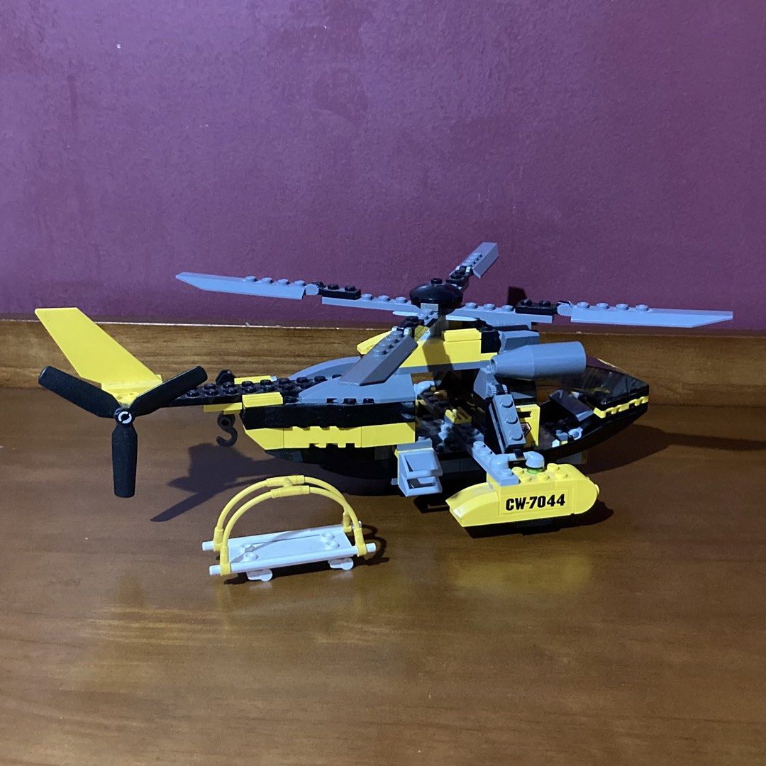 LEGO 7044 Rescue Chopper (2004) (Category: Lego & Building Sets) located in Mandaluyong City. Submitted by booksforkeeps (Listing ID 1466203777, Image 1). Description: Used / Played With / Displayed Incomplete Set May need cleaning May have missing or substituted parts 1 Rotor blade is non-LEGO (see photo) No Minifigures No box Manual included (poor condition) Released in 2004 Will ship disassembled Selling As Is RFS: Outgrown / Decluttering.