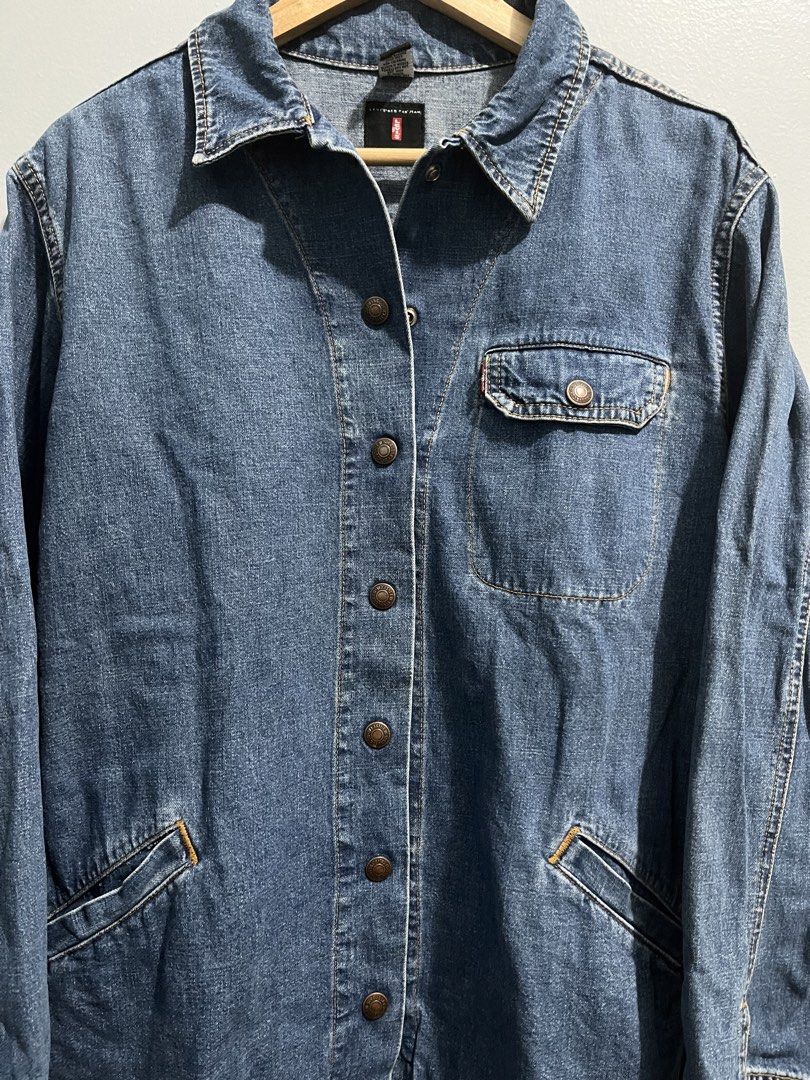 Levis 1990s Denim Chore Jacket (Category: Coats, Jackets and Outerwear) located in Manila. Submitted by mkjah (Listing ID 1466294955, Image 2). Description: Levis 90s Chore Jacket Classic utilitarian workwear Size: tag Large (W) 23.5 (L) 29.5 (S) 24 (Sh) 19.5 Color may vary due to lighting Price 1500 plus shipping Please manage your expectations before placing your order. Please note that there may be stains or anything. the pictures will be post