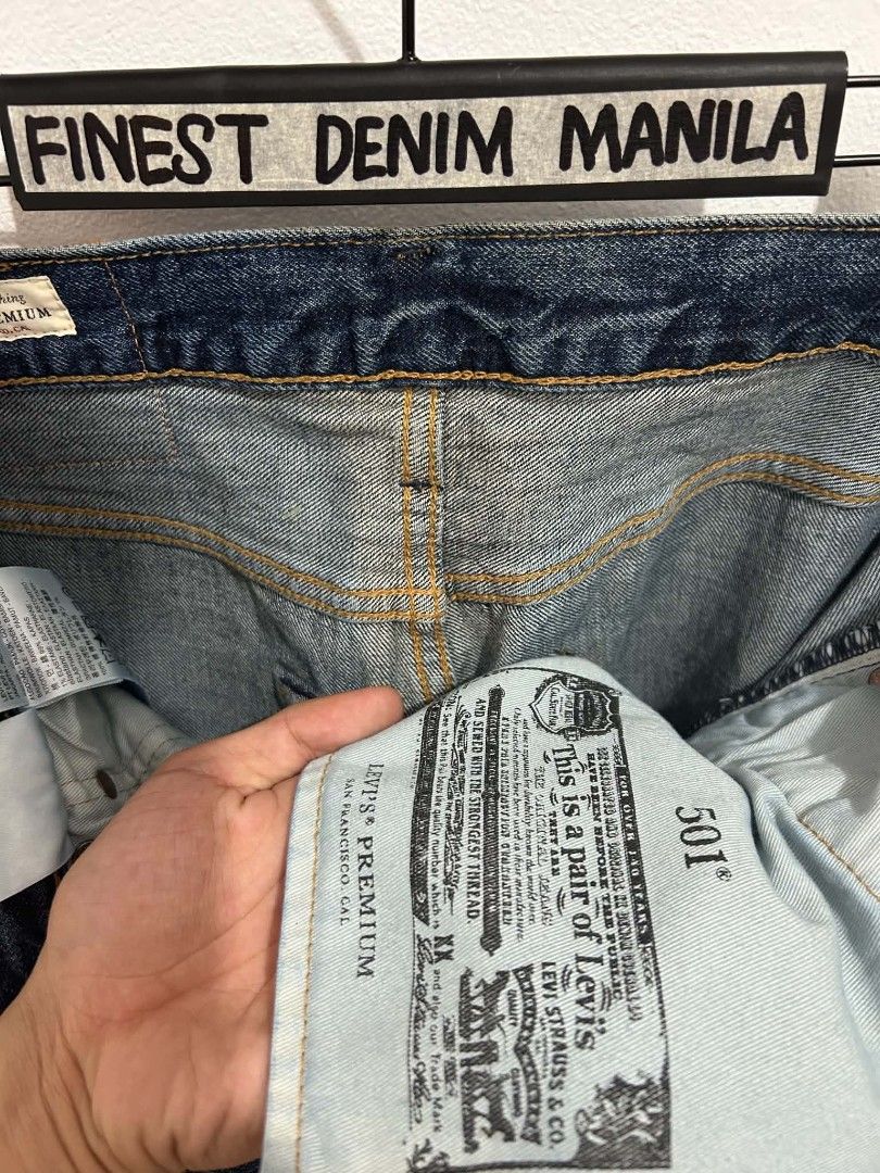 Levi's 501 Premium Denim Jeans W30 L30 (Category: Jeans) located in Manila. Submitted by finestdenimmnl (Listing ID 1466246708, Image 2). Description: - Brand: Levi's 501 Premium - Size: 31 (tagged on leather patch and interior) - Wash: Nice mid-blue made in thailand - Closure: Classic button fly - Features: Water<less eco-friendly construction - Origin: Authentic San Francisco, CA quality denim.