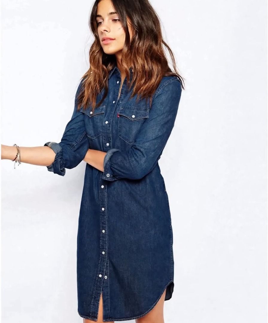Levi's soft denim buttondown dress (Category: Dresses) located in Subic. Submitted by ayvee.ph (Listing ID 1466157768, Image 2). Description: Levi's soft denim buttondown dress Verry pretty Rfs: Not my style 🙂 With side pockets Not stretchy 🏷Excellent condition Never worn No when worn No flaws / No issue Size: S on tag Bust: Upto 38 Shoulder: 15 L: 36 inches ✅Measured cia tape measure ✅Color may differ due to lighting/camera used Price: 1000 (l