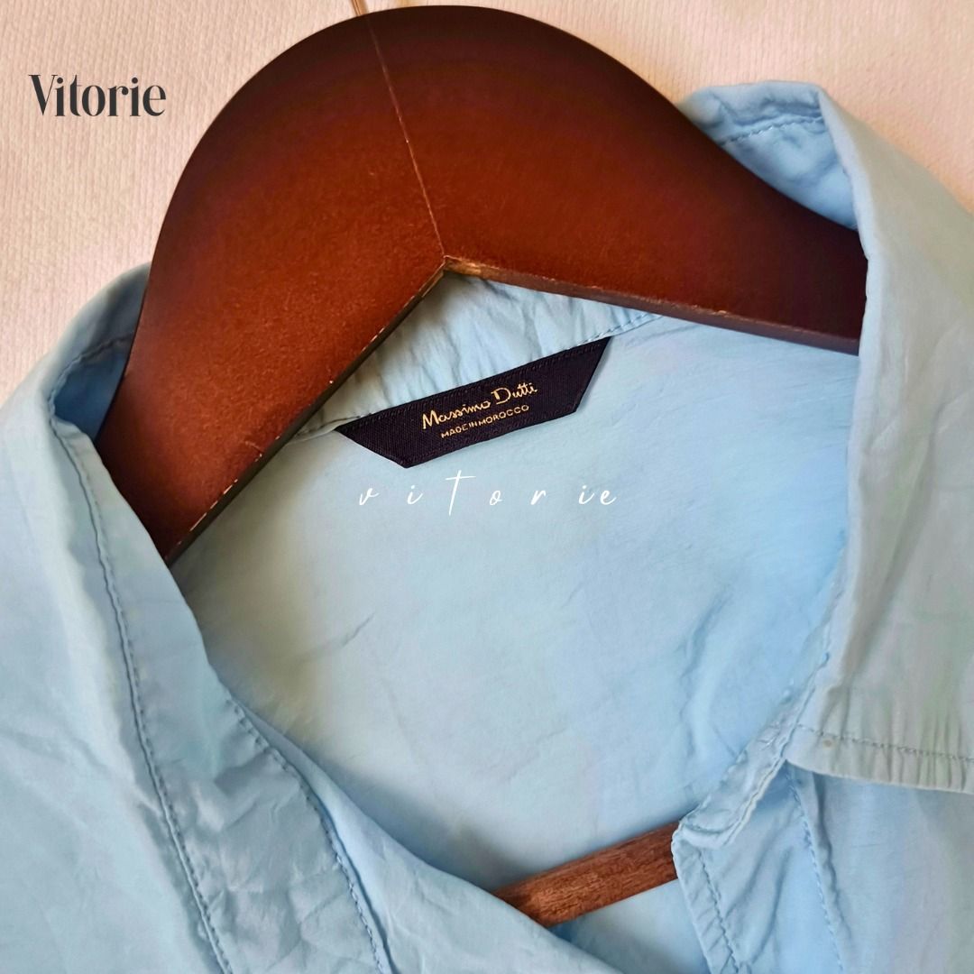 Light Blue Button Up Shirt Oversized Loose Fit (Category: Shirts) located in Cabuyao City. Submitted by vitorieclothing_lifestyle (Listing ID 1466257053, Image 3). Description: - Color: Light blue - Fit: Oversized (Comfortably fits sizes L to XL) - Style: Classic collar, drop shoulder, front button-down - Material/Vibe: Comfy, easy to style, great for everyday casual wear - Measurements: Shoulder 16", Bust 48", Length 21", Sleeves 23", Arm Circum
