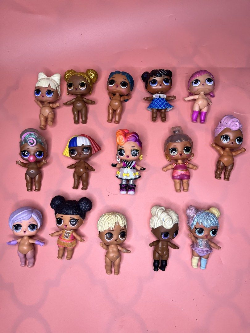 LOL Surprise Dolls Assorted Lot (Category: Kids Toys) located in Caloocan City. Submitted by snapshop_ph (Listing ID 1466178324, Image 1). Description: - Lot of LOL Surprise dolls sold together as a set - Includes various characters with mixed hairstyles, outfits, and accessories - Shows minor wear and paint marks from previous play - Great budget-friendly way to expand an existing collection - Perfect for DIY custom projects or extra figures.