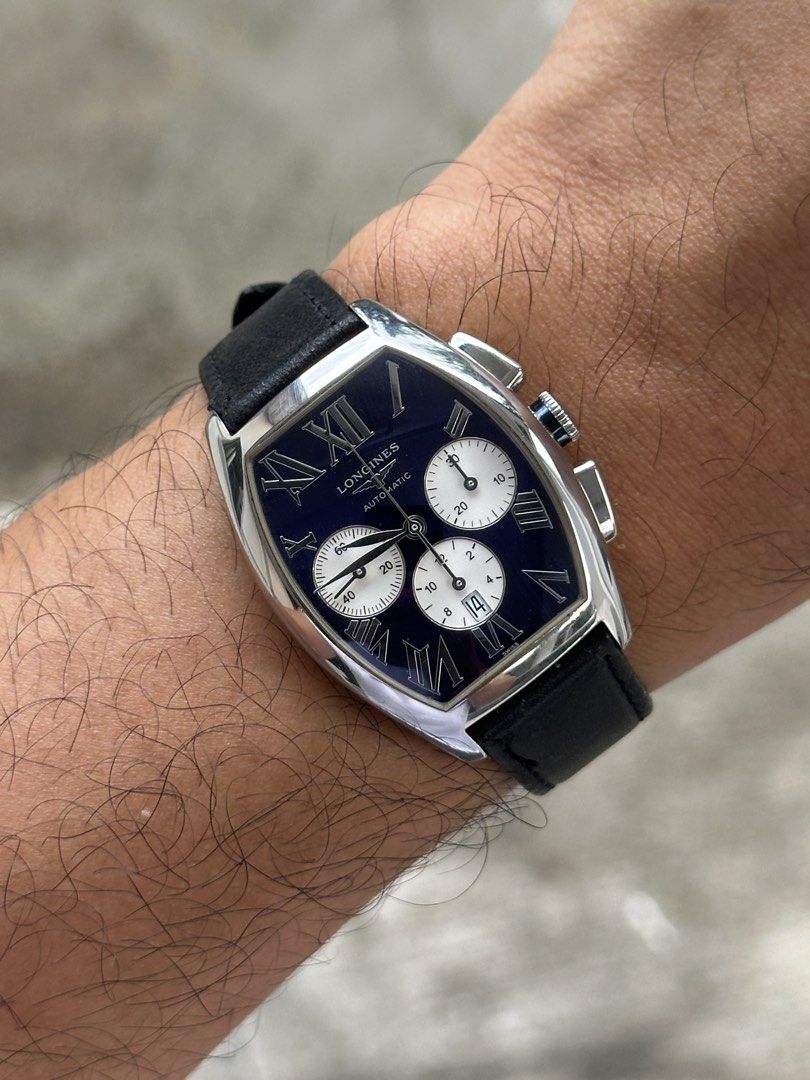 Longines Evidenza Automatic Chronograph (Category: Luxury Watches) located in San Jose. Submitted by ardudz24 (Listing ID 1466235507, Image 3). Description: For sale! Longines Evidenza Automatic Chronograph -ref. l2.156.4 -automatic -sunburst blue dial -41mm lugs to lugs, 32mm width -original buckle/aftermarket strap Watch only 9/10 condition 55k Lowet in the market.