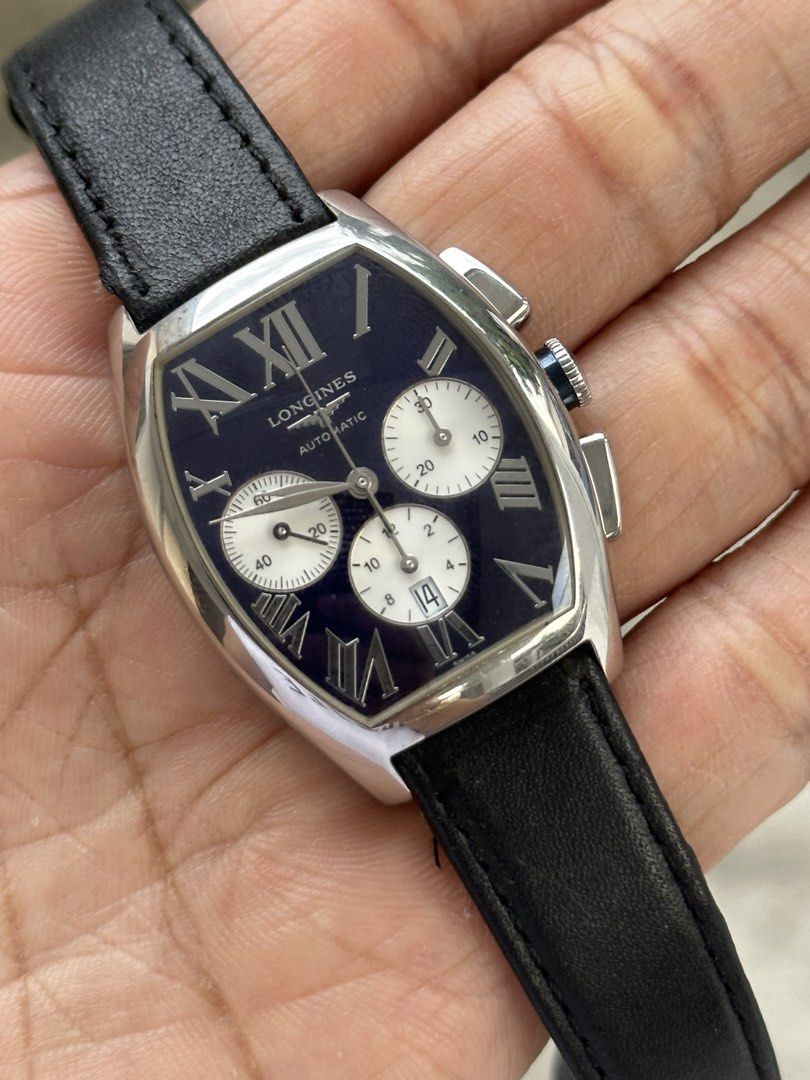 Longines Evidenza Automatic Chronograph (Category: Luxury Watches) located in San Jose. Submitted by ardudz24 (Listing ID 1466235507, Image 2). Description: For sale! Longines Evidenza Automatic Chronograph -ref. l2.156.4 -automatic -sunburst blue dial -41mm lugs to lugs, 32mm width -original buckle/aftermarket strap Watch only 9/10 condition 55k Lowet in the market.
