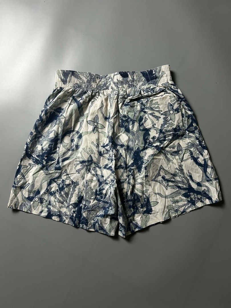 Louis Vuitton Monogram Underwater Print Shorts (Category: Shorts) located in Tacloban City. Submitted by azthrifting24 (Listing ID 1466245548, Image 2). Description: - Authentic Louis Vuitton watercolor underwater monogram shorts - Stunning blue and white print with lightweight fabric - Comfortable elastic waistband and easy pull-on style - Convenient back zip pocket - Relaxed fit for effortless styling - Clean LV Paris interior tag - Condition: 