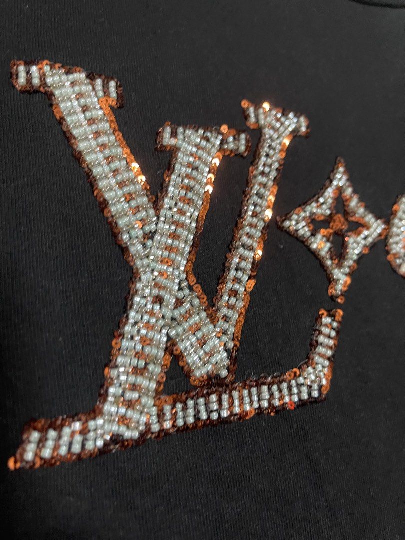 Louis Vuitton Rhinestones Shirt (Category: Luxury Apparel) located in Bulacan. Submitted by sanjisthrift (Listing ID 1466312483, Image 3). Description: Size Medium to Large Width 22 Length 28.5 Very Good Condition 9/10.