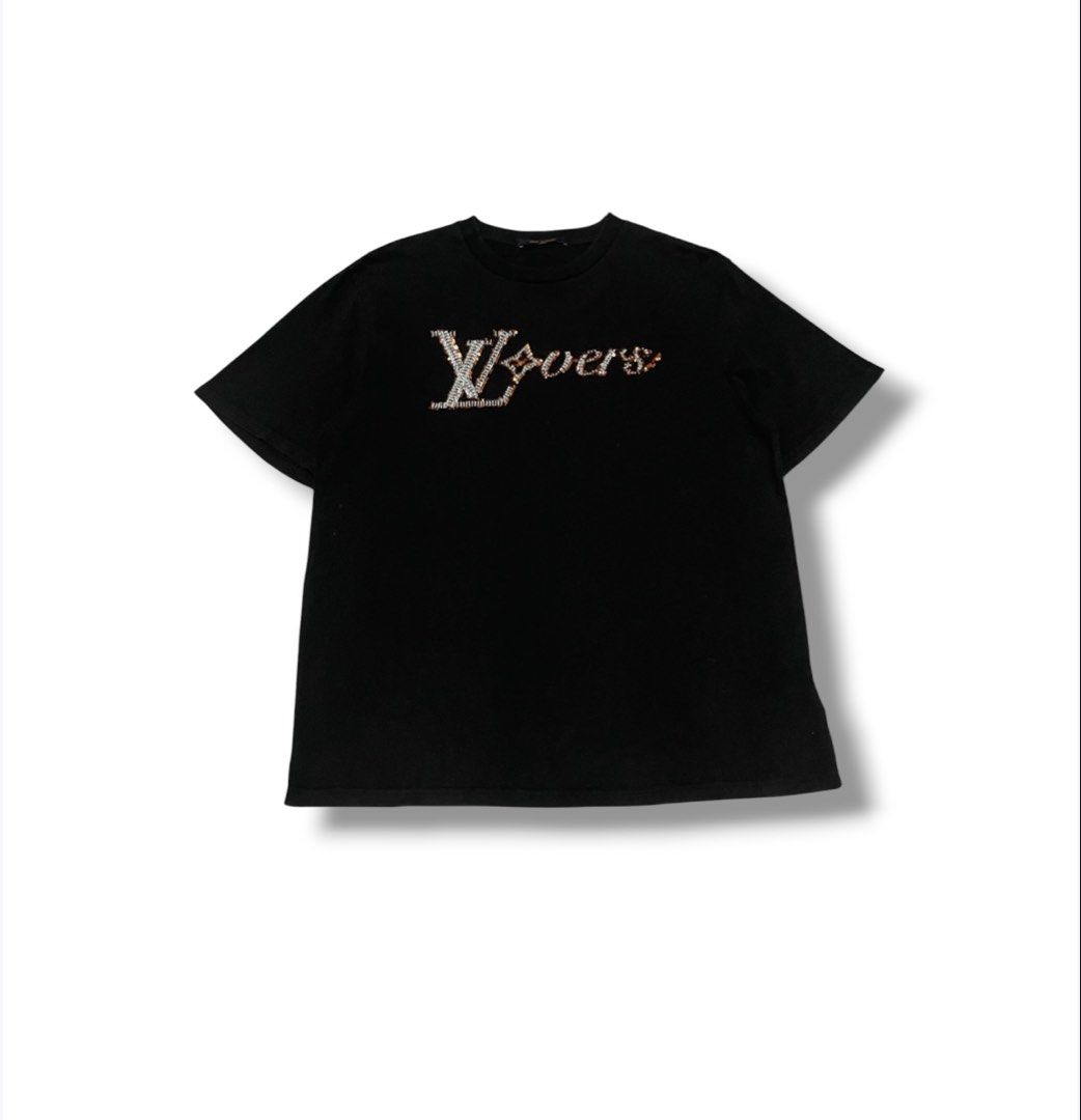 Louis Vuitton Rhinestones Shirt (Category: Luxury Apparel) located in Bulacan. Submitted by sanjisthrift (Listing ID 1466312483, Image 1). Description: Size Medium to Large Width 22 Length 28.5 Very Good Condition 9/10.