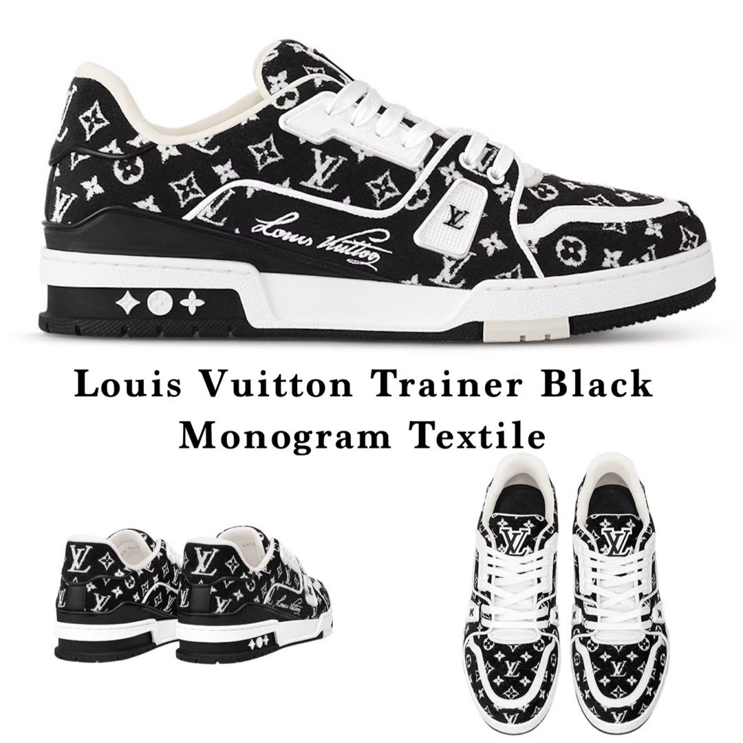 LOUIS VUITTON TRAINER | BLACK & WHITE MONOGRAM | PRISTINE CONDITION (Category: Sneakers) located in Manila. Submitted by lessismore_9x (Listing ID 1466220544, Image 3). Description: LOUIS VUITTON LV TRAINER | BLACK & WHITE MONOGRAM A distinctive Louis Vuitton LV Trainer featuring the iconic Monogram in a striking black-and-white combination. The textured Monogram detailing and contrasting white accents give this pair a refined yet statement-makin