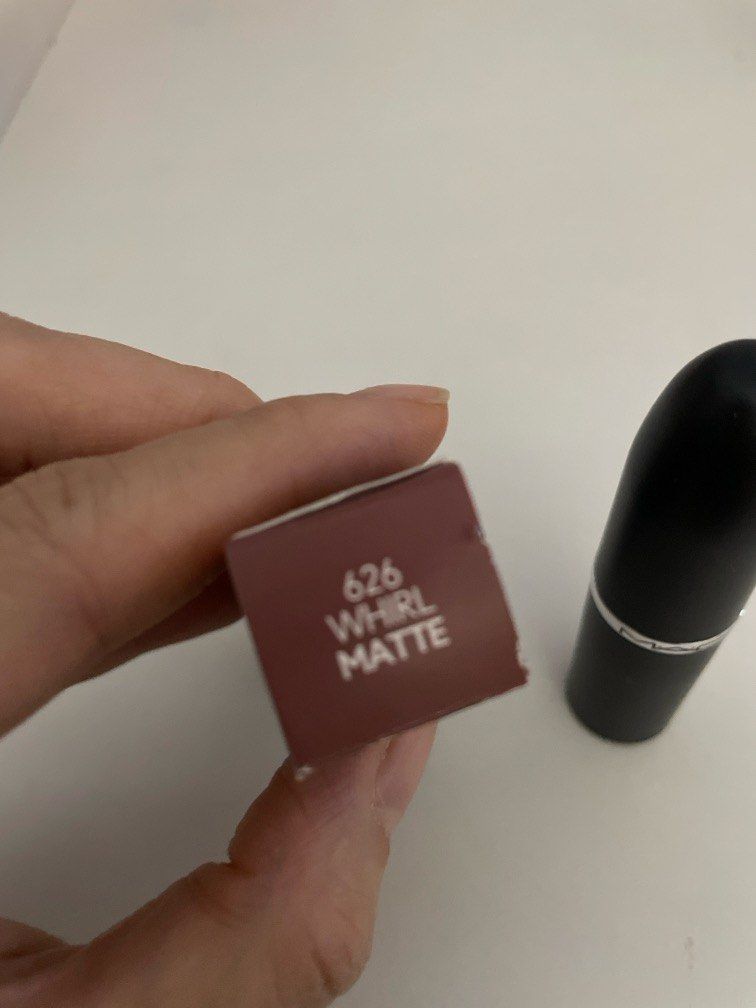 Mac Macximal Matte lipstick in Whirl (Category: Makeup) located in Bacolor. Submitted by louiviellefinds (Listing ID 1466197725, Image 2). Description: Swatched only .