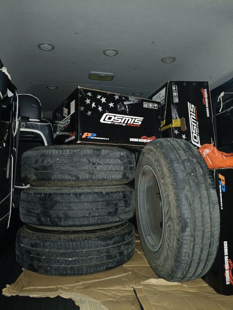 Mags and tires! (Category: Mags and Tires) located in Tuba. Submitted by karlitos03 (Listing ID 1466204995, Image 3). Description: 15" Toyo tires, makapal 195R15c, DOT2022 Mags( monsterims) makinis sold as 4PCS!.