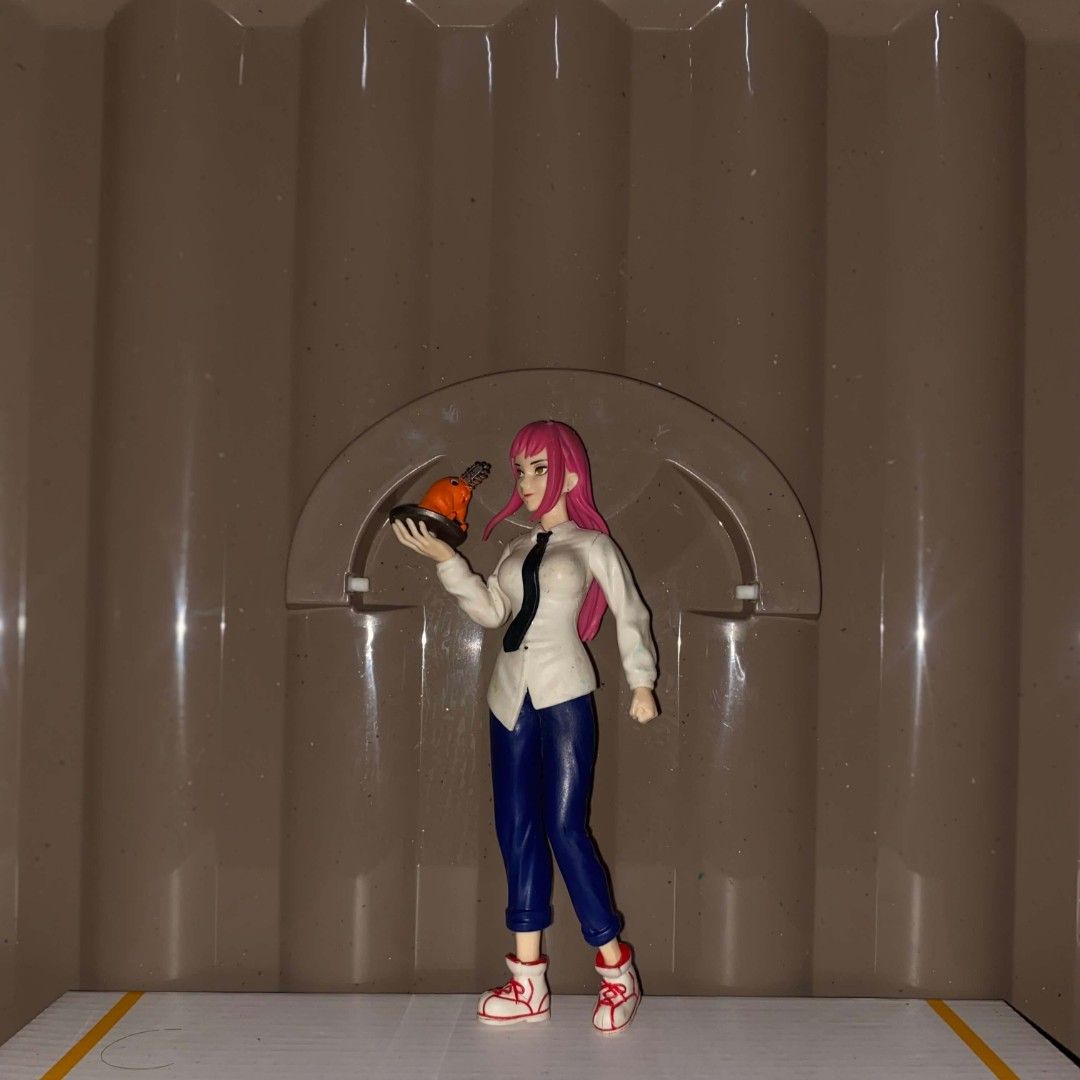 Makima & Pochita (Category: Designer & Blind Box Toys) located in Binangonan. Submitted by nasjo8 (Listing ID 1453226381, Image 1). Description: BL - Loose, Missing base..