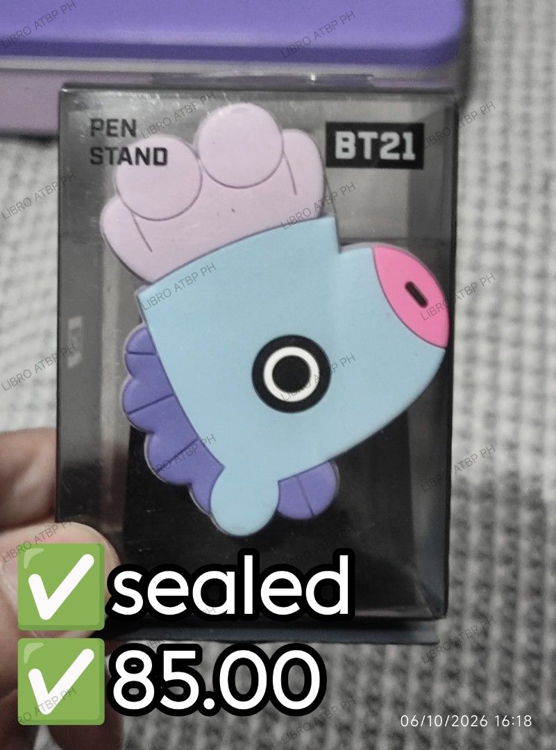 Mang Pen Stand (Category: K-Wave Merchandise) located in Quezon City. Submitted by libro_atbp (Listing ID 1466257153, Image 1). Description: 🧸💜 TINY TAN / BT21 FOR SALE! ⤷ Personal collection decluttering ✨ ⤷ Paubos sale. ⤷ 📸 Prices are on the photos. ⤷ 📍 North Olympus Subd., Quezon City • pm for inquiries • no cancellations! • PAYO ONLY! FIRST-TO-PAY POLICY MOD: sdd/j&t/flash MOP: gcash/maya/gotyme/maribank.