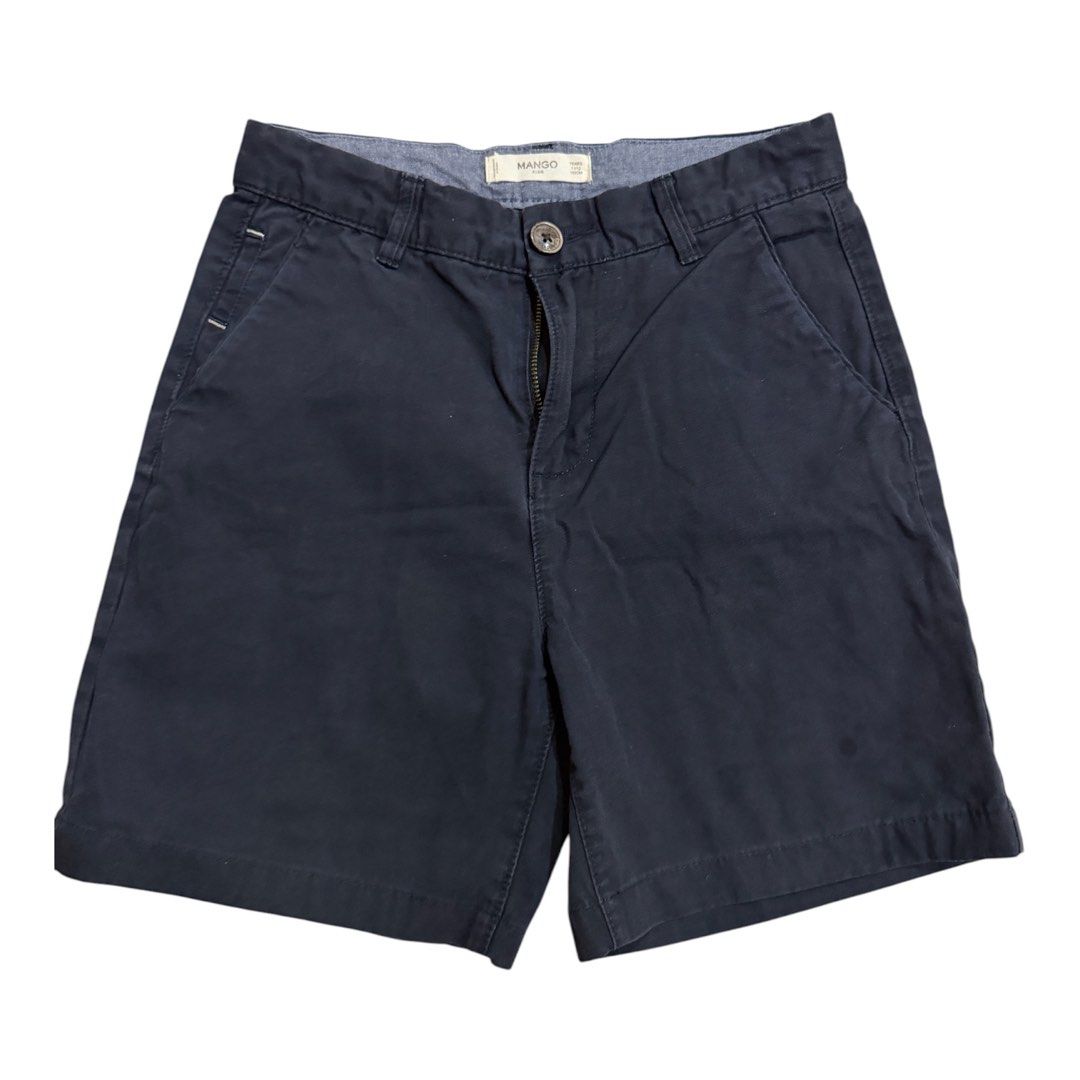 Mango Chino Shorts (Category: Babies & Kids Fashion) located in Lipa City. Submitted by lifestyled (Listing ID 1466182100, Image 2). Description: Mango chino shorts navy Size 11-12 Bottom- W-13” L- 15.5” Color rate- 9/10 💯 Authentic.