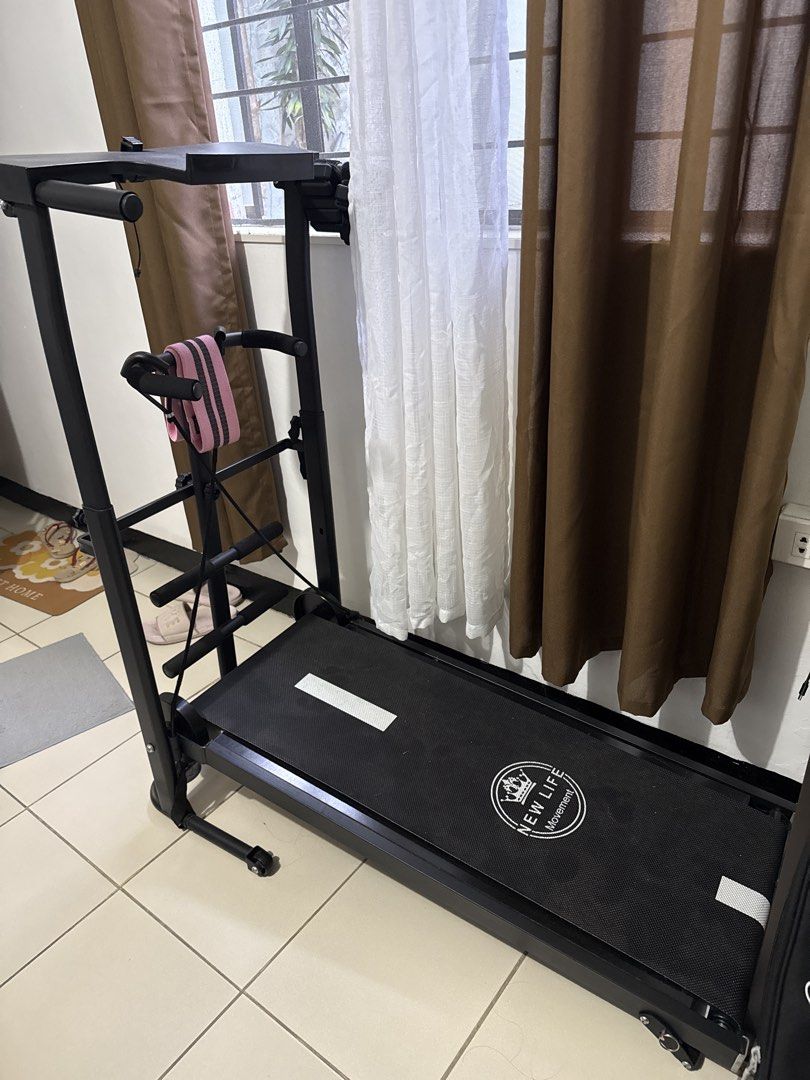 Manual Treadmill (Pickup only!) (Category: Cardio & Fitness Machines) located in Caloocan City. Submitted by konmariwithcy (Listing ID 1466233726, Image 1). Description: Good working condition and still usable for walking/exercise. Missing LED meter, so selling at a very low price as-is. Includes treadmill with built-in exercise features/pull rope. RFS: Decluttering / no longer using..