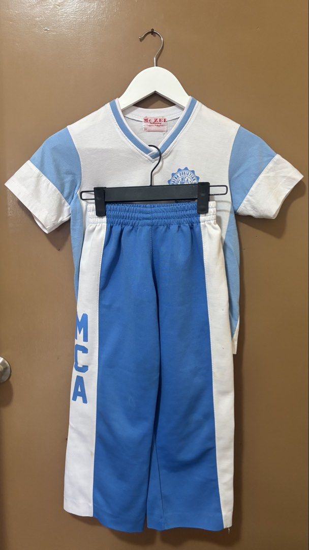 Maranatha Christian Academy PE Uniform Set (Category: Babies & Kids Fashion) located in Santa Cruz. Submitted by zellethrifts (Listing ID 1466228775, Image 1). Description: Tshirt small size Pants 65 cm length Grade 1-2 Excellent condition 3 months used nag transfer na No issue Gcash payment Ship thru J&T 📍Santa Cruz Laguna.