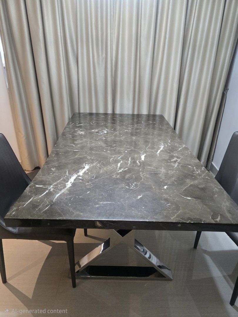 Marble table (Category: Tables & Sets) located in Singapore. Submitted by joicyyyymakeup (Listing ID 1466221539, Image 1). Description: Genuine Marble Table for Sale 🤍 📏 Size: 180cm (L) × 90cm (W) 🏷️ Original price: $3,000 💰 Selling for only $500! ✨ Condition: [Good condition / Excellent condition] 📍 Pickup: Hougang Beautiful genuine marble table, solid and elegant. $500 — priced to sell! PM me if interested..