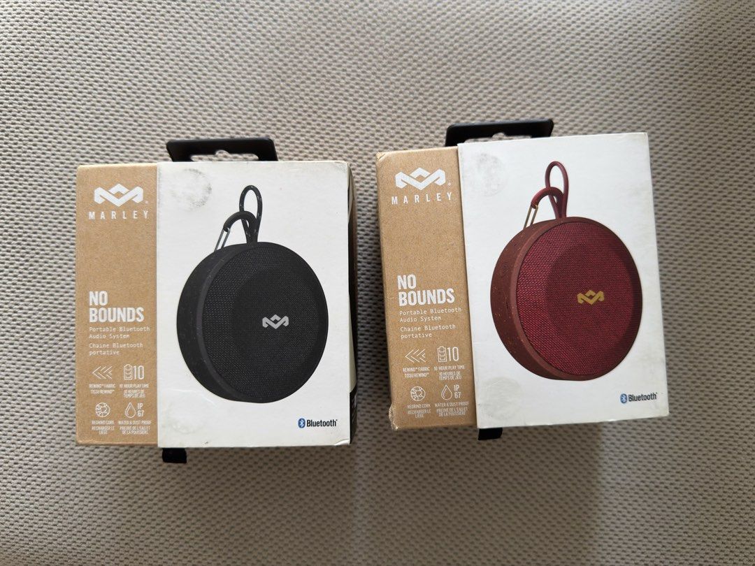 Marley No Bounds Portable Bluetooth Speaker (Category: Soundbars, Speakers & Amplifiers) located in Quezon City. Submitted by dakz1113 (Listing ID 1466295509, Image 1). Description: - Model: Marley No Bounds portable Bluetooth speaker - Condition: Excellent, comes with original packaging and charging cable - Durability: Waterproof, dustproof, and buoyant (floats in water) - Battery Life: Up to 10 hours on a single charge - Eco-Friendly Build: Cra