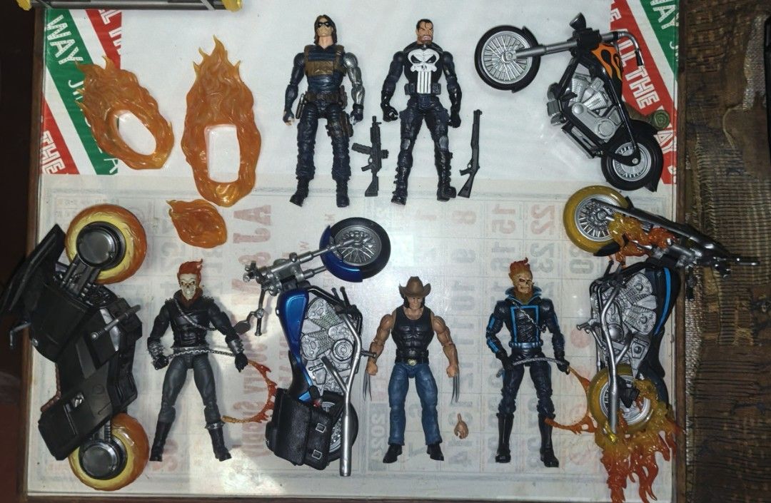 Marvel legends figures (Category: Action & Battle Toys) located in Caloocan City. Submitted by ikabod.bubwit.323 (Listing ID 1466245008, Image 1). Description: GR ketch complete orig-SOLD GR blaze complete orig-SOLD Logan cowboy w/cycle-3500 Logan toybiz cycle only clean-1500 toybiz punisher w/shotgun-1200 Ml winter soldier(toybiz head), w/ orig head included w/ machine gun- 2500 Pay: gcash, banksT Ship: lamove.