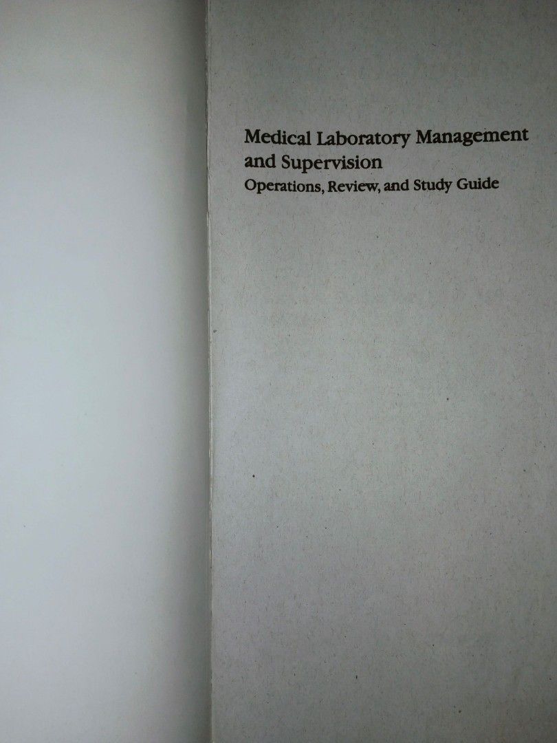 medical laboratory management and supervision (Category: Textbooks) located in Lucena. Submitted by theg00dhang (Listing ID 1466298705, Image 2). Description: sf not included.