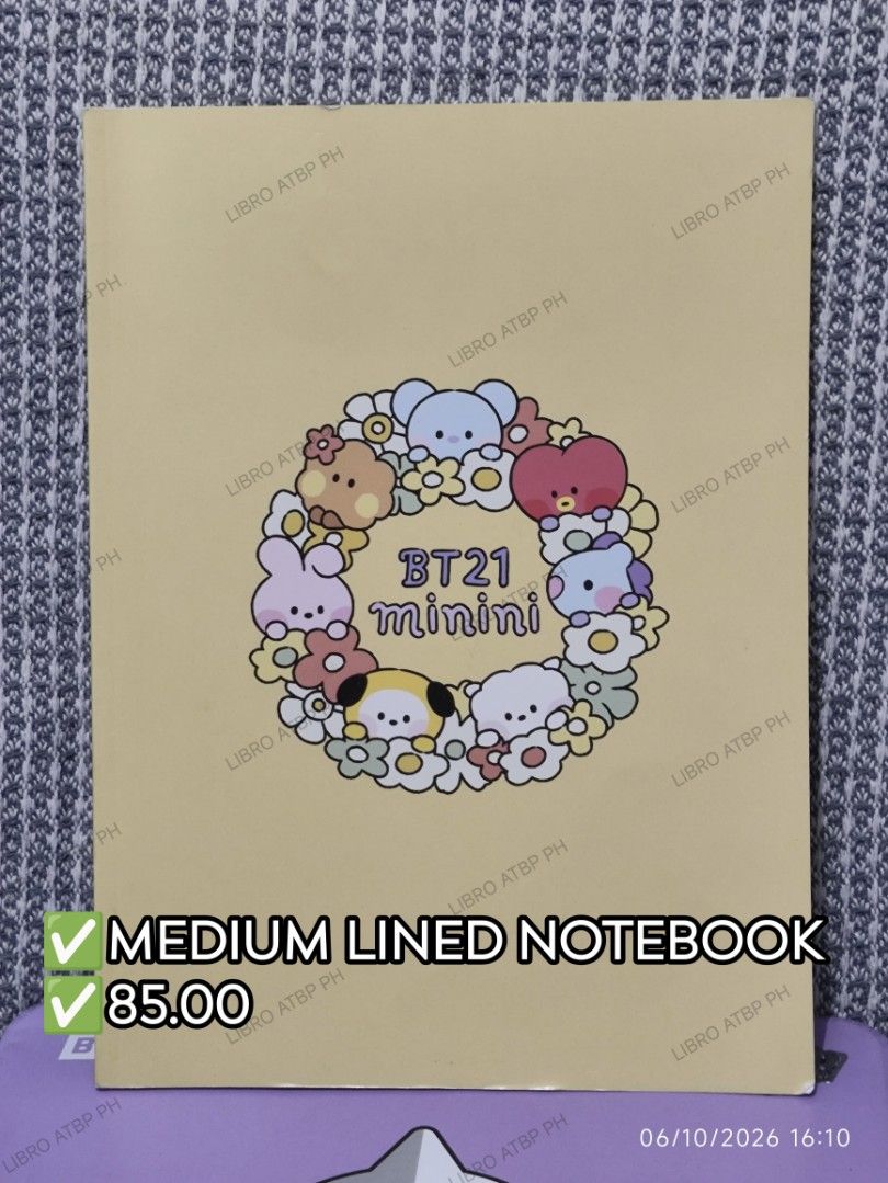 Medium Lined Notebook (Category: K-Wave Merchandise) located in Quezon City. Submitted by libro_atbp (Listing ID 1466258031, Image 1). Description: 🧸💜 TINY TAN / BT21 FOR SALE! ⤷ Personal collection decluttering ✨ ⤷ Paubos sale. ⤷ 📸 Prices are on the photos. ⤷ 📍 North Olympus Subd., Quezon City • pm for inquiries • no cancellations! • PAYO ONLY! FIRST-TO-PAY POLICY MOD: sdd/j&t/flash MOP: gcash/maya/gotyme/maribank.