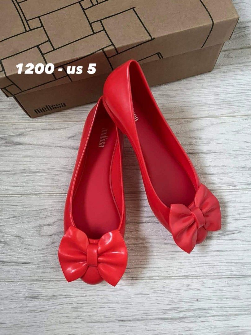 Melissa assorted- all size US 5 (Category: Flats & Sandals) located in Cavite. Submitted by mainestreams (Listing ID 1466319386, Image 3). Description: ON HAND❗️ Payment first MELI$$A **Prices are posted on each picture. Brand new w box 💯% authentic / original No return / exchange Money back if proven fake DISCLAIMER We are not affiliated or partnered with any brands posted. Location: Bacoor, Cavite Shipping fee: 95 only.