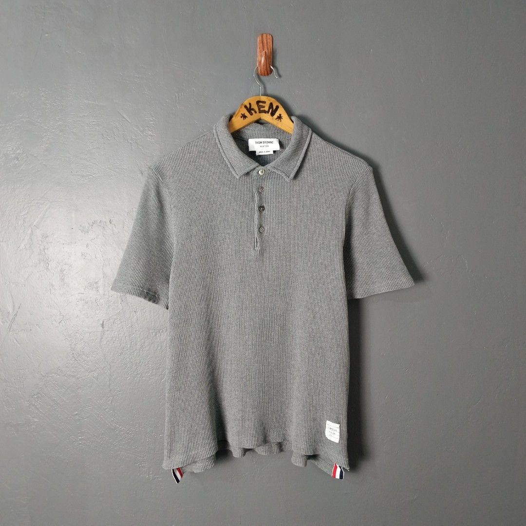 Men's - Thom Browne (Category: Tshirts & Polo Shirts ) located in Bacolod City. Submitted by drop.ph (Listing ID 1466204816, Image 2). Description: Thom Browne - Waffle Knit Polo *Fits S - 18.5x24.5, 25.5 Back *Excellent *No Flaws *Price: 1,000php *Add SF if outside Bacolod City .