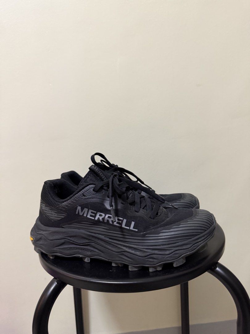 Merrell Agility Peak 6 (Category: Sneakers) located in Manila. Submitted by beanie6908 (Listing ID 1466262112, Image 1). Description: - Brand: Merrell - Style: Women's Trail Running Shoes - Color: All-Black - Size: US 6.5 / UK 4 / EUR 37 / CM 23.5 - Soles: Vibram Megagrip outsoles with deep lugs for superior traction - Comfort: Cushioned midsoles for all-day support - Condition: Excellent, minimal dirt on outsoles, tread is fully intact RFS: Too 