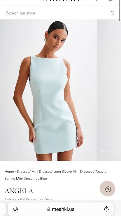 meshki suiting angela mini dress (Category: Dresses) located in Malabon City. Submitted by minidressmonster (Listing ID 1466231916, Image 1). Description: meshki minty blue a line dress extra small perf for formal events color is brighter in person high quality and very luxurious will keep of no one gets! :)))).
