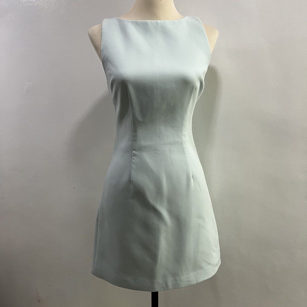 meshki suiting angela mini dress (Category: Dresses) located in Malabon City. Submitted by minidressmonster (Listing ID 1466231916, Image 3). Description: meshki minty blue a line dress extra small perf for formal events color is brighter in person high quality and very luxurious will keep of no one gets! :)))).