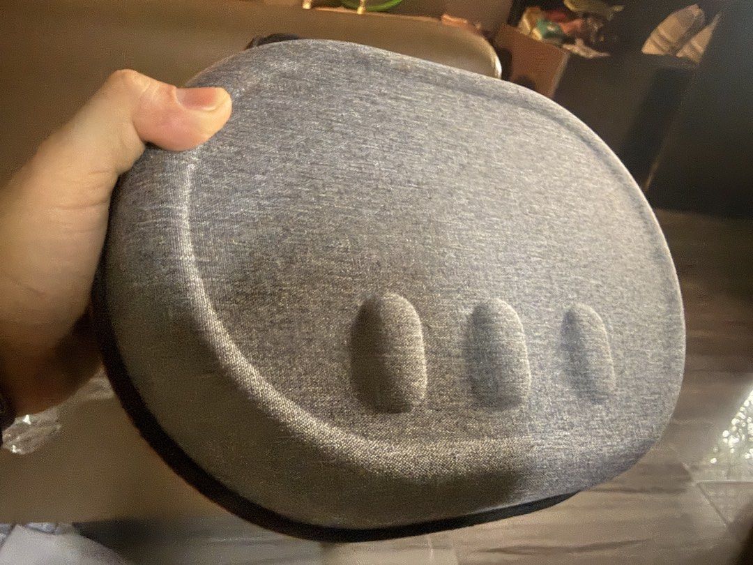 Meta Quest 3 VR Grey Hard Shell Carrying Case with Storage Compartments (Category: Cases & Sleeves) located in Manila. Submitted by unnamednameless (Listing ID 1466233989, Image 2). Description: - Color/Finish: Grey textured hard shell - Interior: Fitted compartment with two elastic retention straps - Storage: Inner zip mesh pocket for accessories - Closure: Sturdy all-around zipper - Use: Perfect for protecting gear while traveling Orig Price: 8