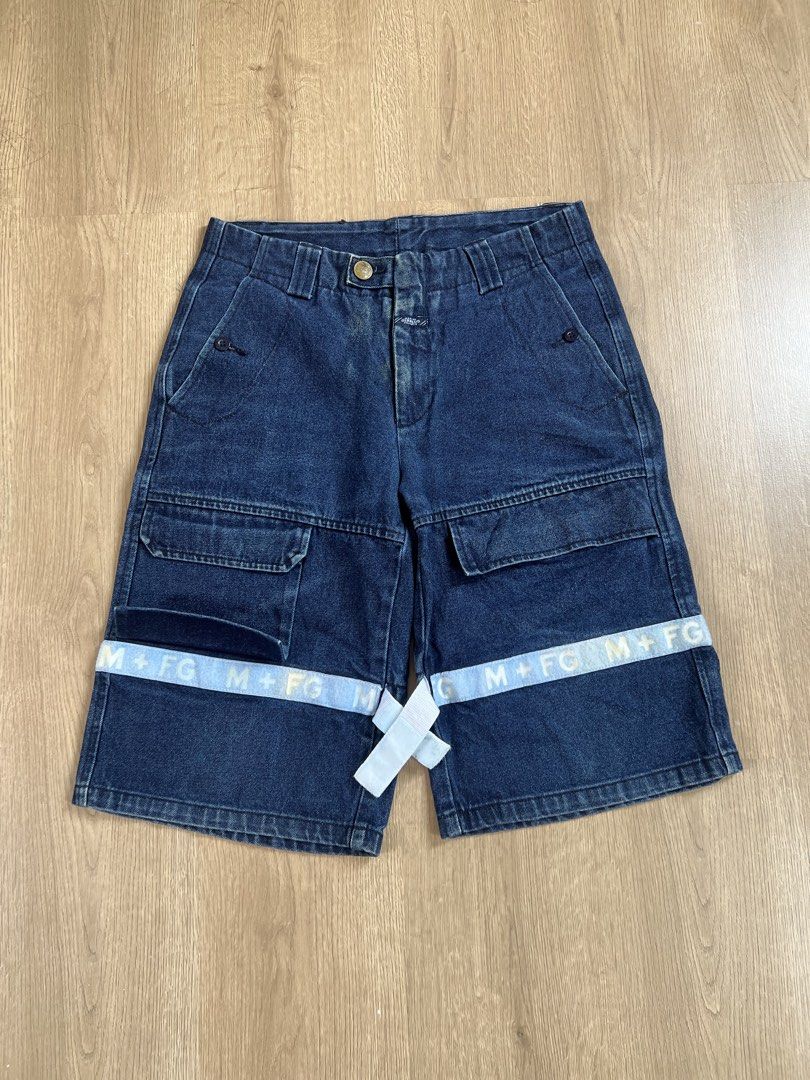 MFG DENIM JORTS (Category: Shorts) located in Angeles City. Submitted by mark.happenss (Listing ID 1466217461, Image 1). Description: MARITHÉ FRANÇOIS GIRBAUD (M+FG) SHUTTLE TAPE DENIM SHORTS Waist:32 Length:25 Thigh:13 Hem:12 .