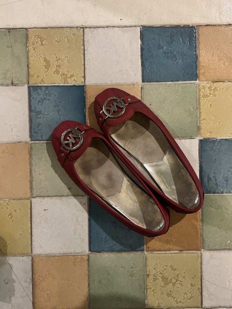 Michael Kors (MK) vintage red flats (Category: Flats & Sandals) located in Manila. Submitted by namiskyumi (Listing ID 1466302198, Image 3). Description: - original Mk shoes - size 40/41 - with a buckle MK logo.
