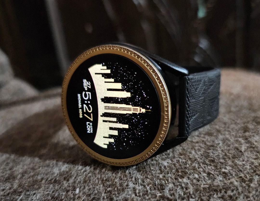 MICHAEL KORS MKGO 5E SMARTWATCH GOLDTONE (Category: Wearables & Smart Watches) located in Manila. Submitted by yatskiex2026 (Listing ID 1466222856, Image 2). Description: MICHAEL KORS MKGO 5e Smartwatch Google Assistant- Black & Gold, Silicone Strap 43mm aluminum case calls weather heart rate play music and make contactless payments (google pay) google fit download songs to the 4 GB of internal memory, and track your location using the untethered